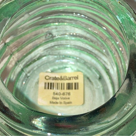 4 Crate & Barrel Baja votive candle holders Wavy design thick Recycled glass - Picture 4 of 7